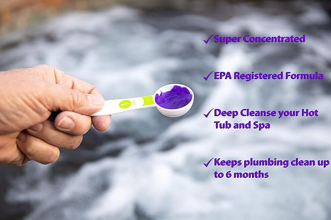 Hot Tub Serum Total Cleanse Gel, Hot Tub Cleaner, Purge & Flush, Works with Both Indoor & Outdoor Hot Tub & Spas, Clean Pipes & Jets Gunk Build Up, Purges 400 Gallon Water Tub 4 Times (2 oz)