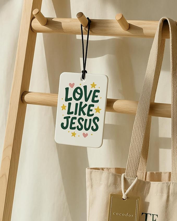 Coquette Green Bow Christian Car Air Freshener 4 Pcs, Retro Sage Green Religious Hanging Air Freshener for Cars Closet Drawer Books, Christian Car Accessories Mirror Decor for Women