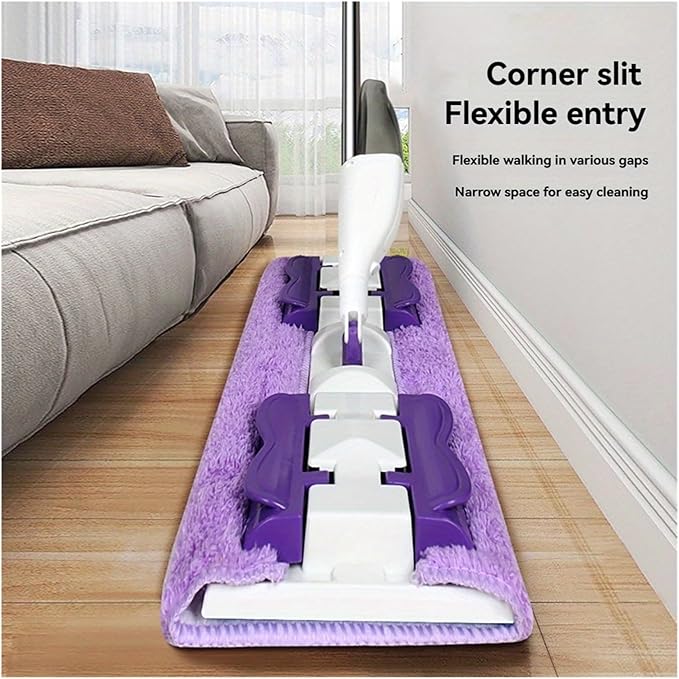 Upgrade Spray Cloth Clip Mop Hand Wash-Free Silent Design for Wood Floors & Ceramic Tiles Sleek Durable Head(Mop 1pcs Cloth)