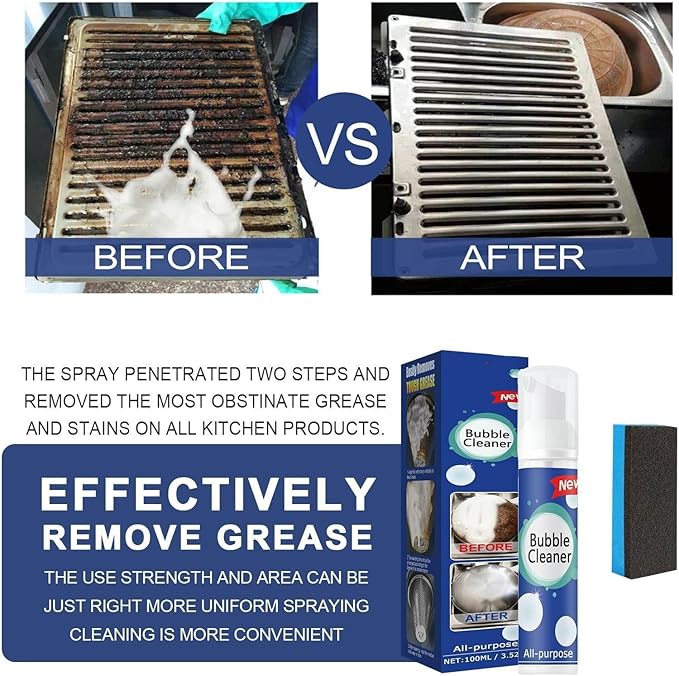 CROOT Bubble Cleaner Foam, Kitchen Foaming Heavy Oil Stain Cleaner, Powerful Stain,Stubborn Grease & Grime Remover Bubble Spray