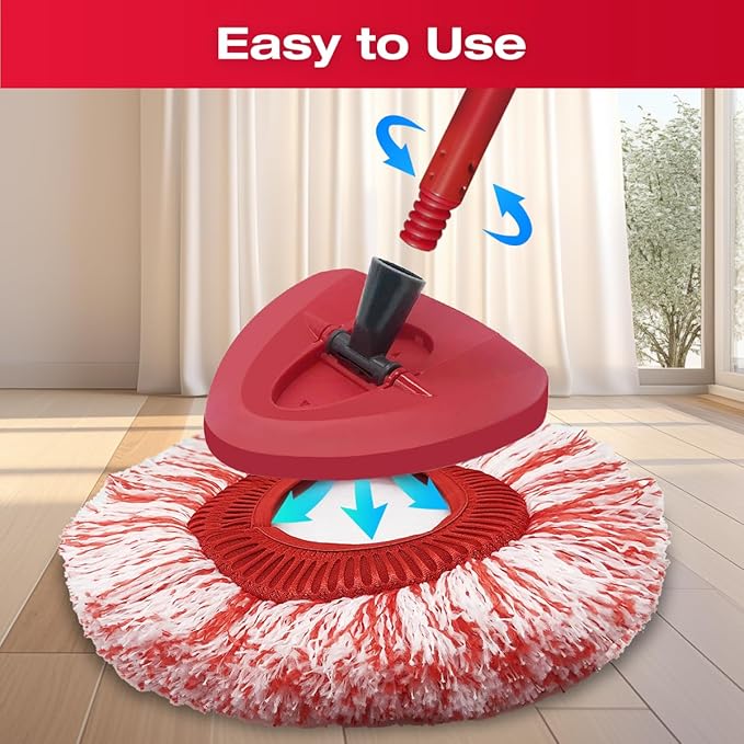 Spin Mop Cleaning kit Compatible with OCeda EasyWring Bucket System, 3 Replacement Mop Heads, 1 Handle, 1 Brush, 1 Cover, 1 Lavender Scented Cleaning Tablets(No Bucket)