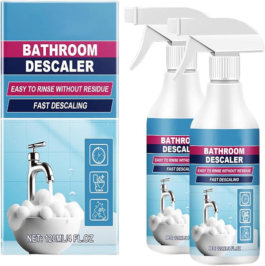 2025 New Bathroom Descaler Foam Cleaner, Upgrade 4.2 floz Bathroom Descaler, Stubborn Stains Cleaner, All Purpose Rinse Cleaning Foam Spray (1, 2pcs)