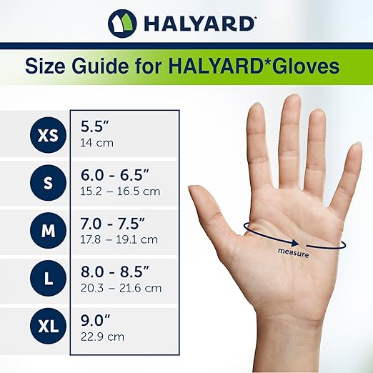 HALYARD Lavender Nitrile Exam Gloves, Powder-Free, Non-Sterile, 3.1 mil, 9.5 Inches, Lavender, Small, 52817 (Box of 250)