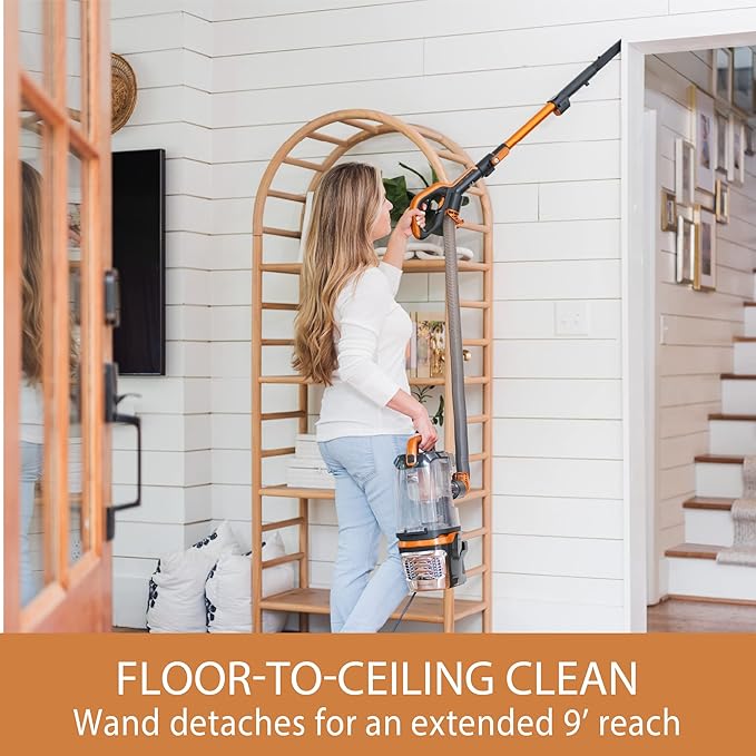 Kenmore DU4080 Featherlite Lift-Up Bagless Upright Vacuum 2-Motor Power Suction Lightweight Carpet Cleaner with HEPA Filter, 2 Cleaning Tools for Pet Hair, Hard Floor, Orange