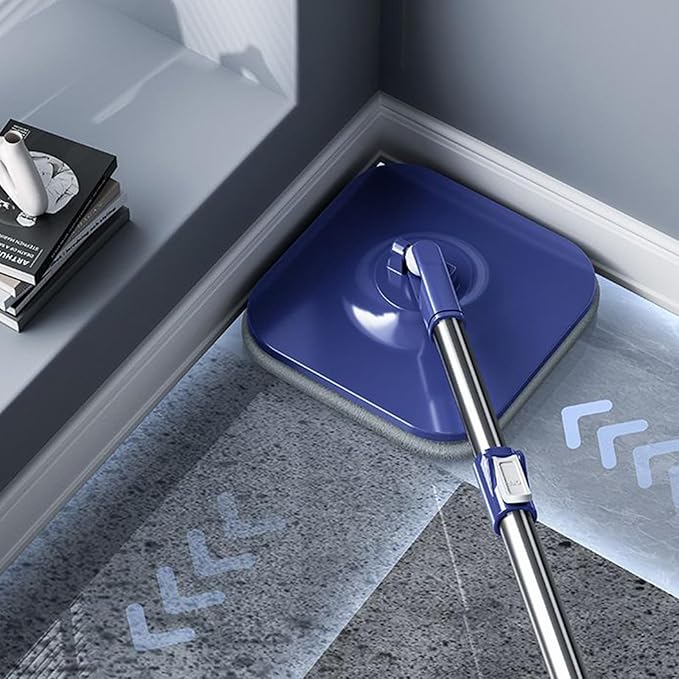 Spin Mop and Bucket Set - Adjustable Rotating Floor Mop | 360 Degree Rotating Floor Cleaner, Non Slip Grip Household Cleaning Mops for Living Room Kitchen Bedroom Dining Room Apartment Basement