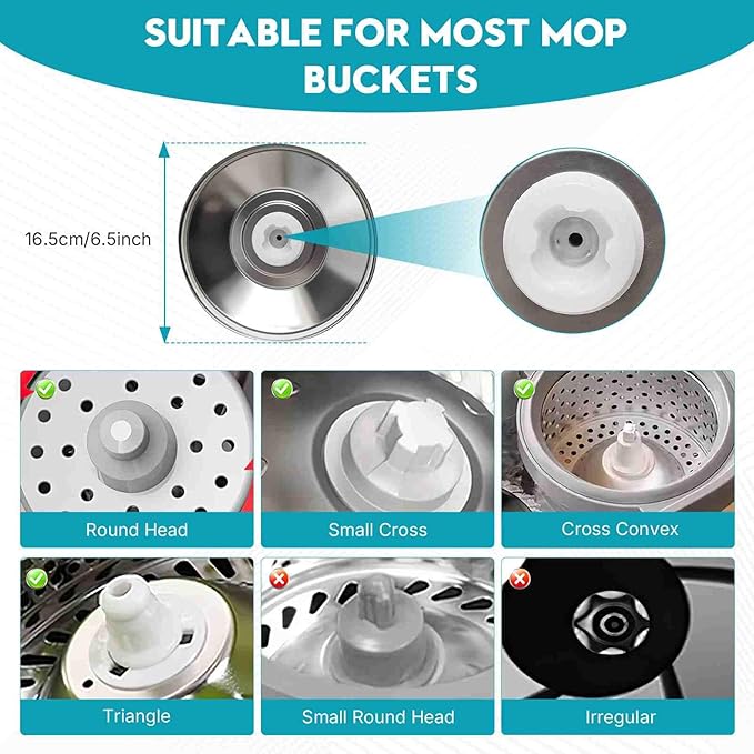 Spin Mop Replacement Handle 360° Rotation Adjustment 53.5-inch Telescopic Mop Replacement Pole Durable Stainless Steel Pad for Cleaning Various Household Surfaces