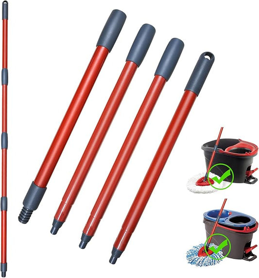 Spin Mop Replacement Handle-Mop Stick Compatible with O Ceda Spin Mop, 4-Section 30" to 58" Mop/Broom/Brush Replacement Handle, EasyWring Mop Handle for Floor Cleaning(Mop Head&Base not Include)