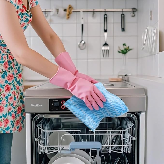 SUZZYVINE Disposable Cleaning Cloths Reusable Kitchen Towels Dish Cloths Dish Towels Dry Handi Wipes Reusable Cloth for Kitchen, Multi-use Cleaning Rolls Blue Cleaning Rags, 100 Pcs/Roll