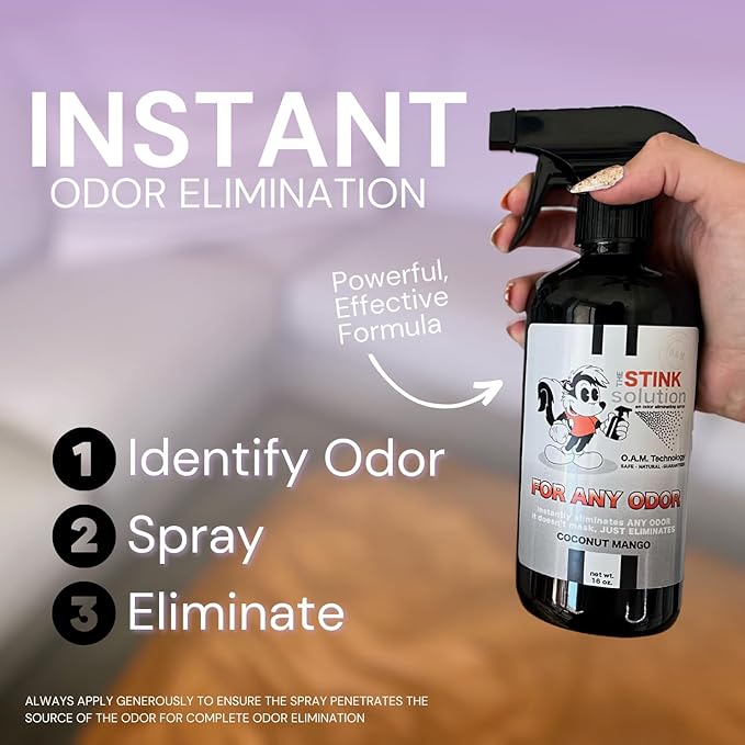 The Stink Solution Unscented Odor Eliminator, Fragrance Free Odor Neutralizer for Home, Safe & Very Effective Scent Free Deodorizer 1 16 oz Bottle