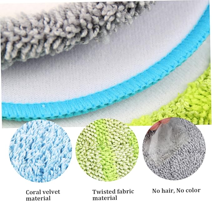 15PCS Reusable Water-Absorbent Spin Mop Pads, 5.9 & 6.3 Inch Round Microfiber Refill for Floor Cleaning