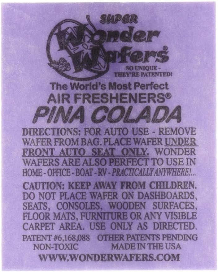 Wonder Wafers Air Fresheners 50ct. Individually Wrapped, Pina Colada Fragrance