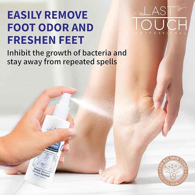Foot Spray - Anti-Itching and Deodorizing, Moisturizing Care Spray - Foot Spray for Dry Cracked Feet - Foot Care Spray Against Shedding, Sweating, Peeling and Blistering - Athletes Foot Spray