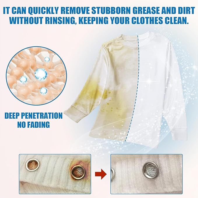 Clothing Emulsifier Stain Remover,300ml Non Ionic Emulsifier Clothing Cleaner,Powerful Clean Shop Clothings Emulsifiers,for Grease, Oil, Food On Clothes And Shoes (2p'c's)