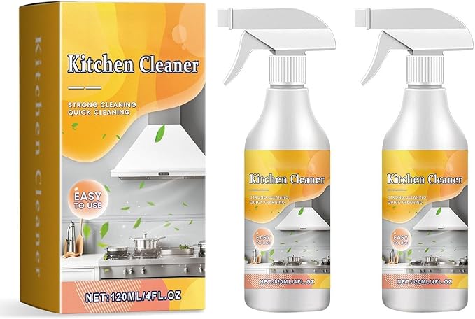 2 Packs Kitchen Heavy Duty Cleaner Spray,All-Purpose Oil Stain Remover and Degreaser Spray, Kitchen Pots and Pan Cleaner, Multipurpose Foam Cleaner Spray Kitchens Grease Cleaner 2025