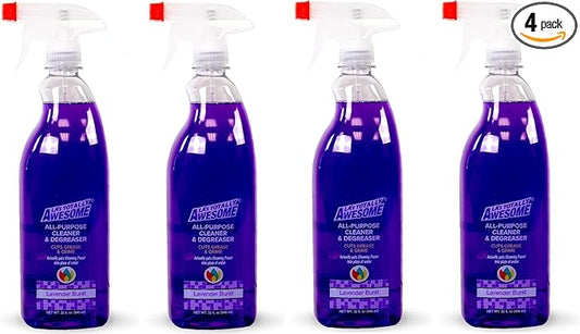 La's Totally Awesome All-Purpose Cleaner Spray, Lavender Burst, Plant-Derived Formula Perfect for Most Counters, Sinks, Appliances and More, 32 Fl Oz, (Pack of 4)