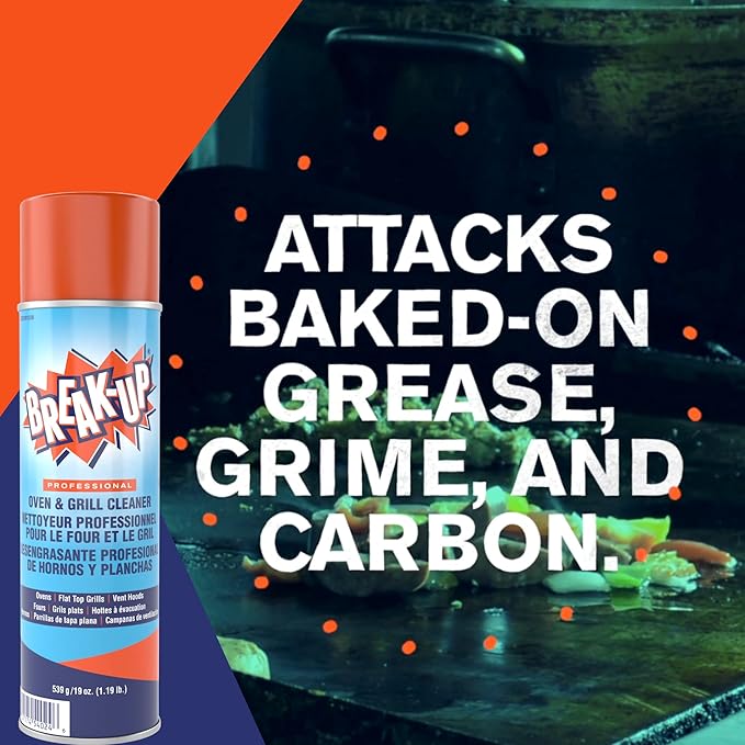 Diversey CBD991206 Break Up Professional Oven & Grill Cleaner, Heavy Duty Spray Removes Baked on Grease, Aerosol, 19-Ounce (Pack of 6)