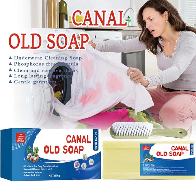 Grand Underwear Cleaning,Canal Old Soap with Brush,Laundry Bars Grand, underwear cleaning, canal old soap long lasting fragrance (2pcs)