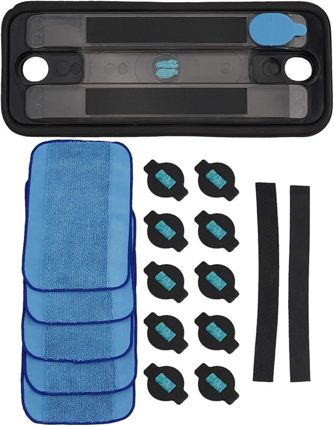 Wheel Tire Mop Cloth Water Cap Replacement for 320 380 381 390 380T 390T Mint 4200 4205 5200 5200C, Microfiber Washable Mop Pad Set with Continuous Spray Water Tank Cap, for Easy