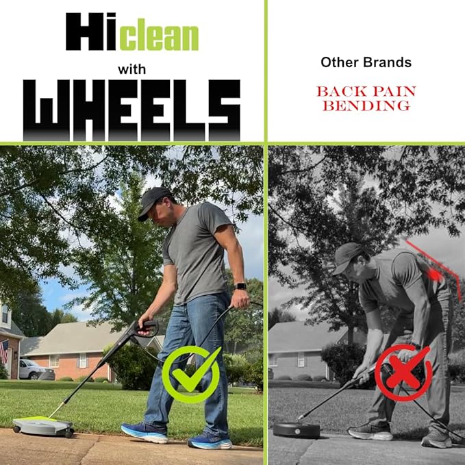 12" Electric Pressure Washer Surface Cleaner with Wheels 3200 PSI Max, Surface Cleaner for Power Washer Attachment for Concrete, Patio, Sidewalk, and Driveways