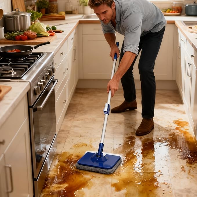 Spin Mop and Bucket Set – Rotating Dirty Water Separation, Household Cleaning Mop with Bucket, Ideal for Living Room, Kitchen, Bedroom, Dining Room, Apartment, Basement, Wood, Tile,
