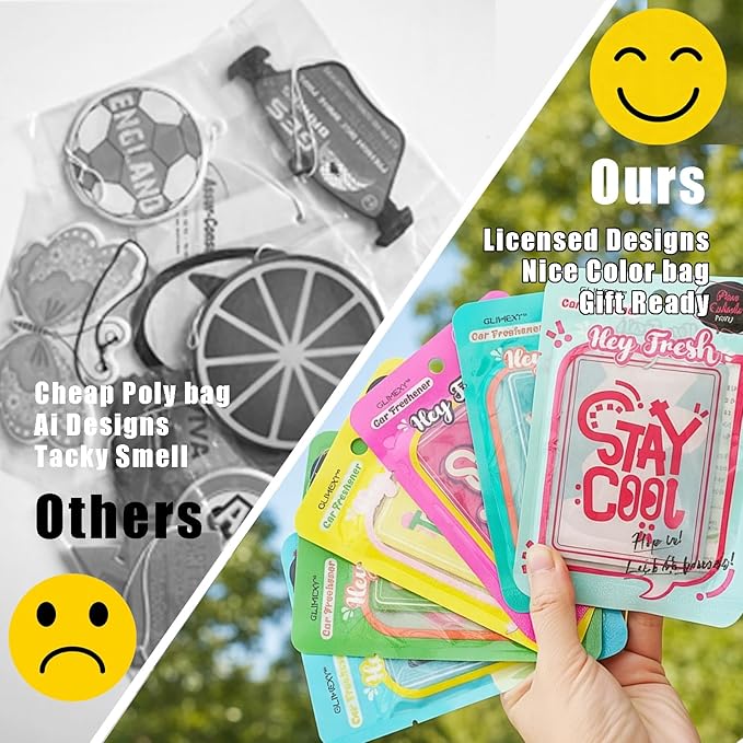 6 Pack Car Air Freshener Hanging Cute Car Accessories For Women Automotive Air Fresheners Stay Cool Car Accessories for Teen Girls Ocean Scent Small Gifts for New Car Owner Teen