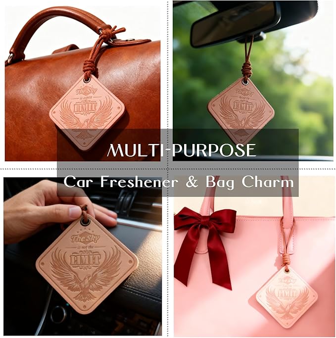Leather Car Air Freshener Eagle Car Hanging Accessories Cool Gifts for Men Ocean Scent Mens Accessories Car Smell Good Embossed Leather Bag Accessories Charms for Him
