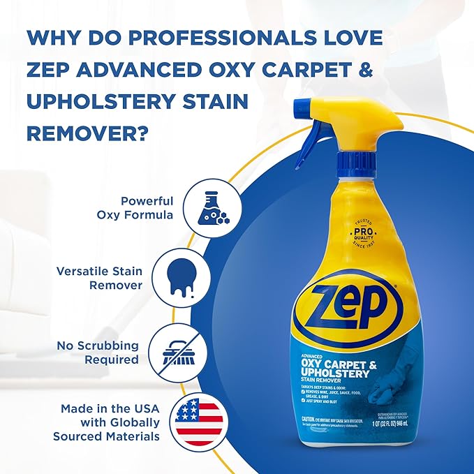 Zep ZUOXSR32 Advanced Oxy Carpet and Upholstery Stain Remover 32 Fl Oz, Pack of 1