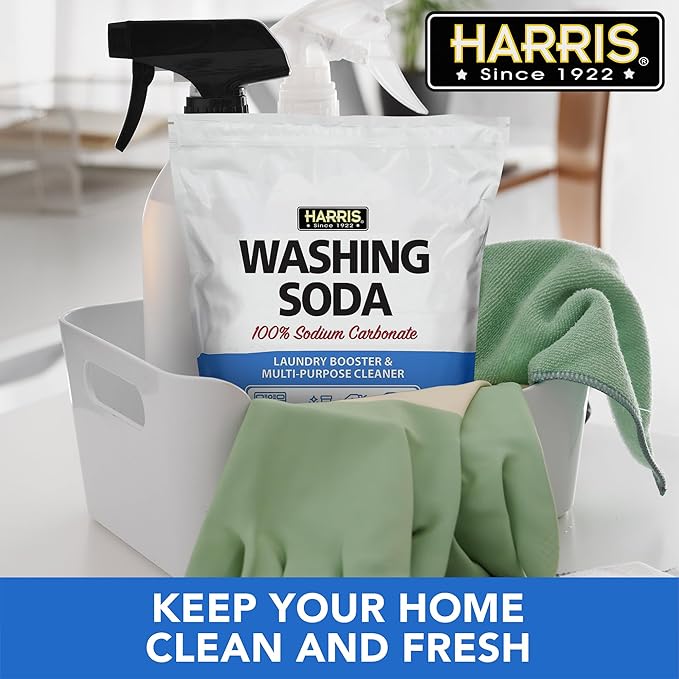 Harris Washing Soda, Sodium Carbonate, Laundry Booster and Multipurpose Cleaner, No Additives or Fragrances, 10lb