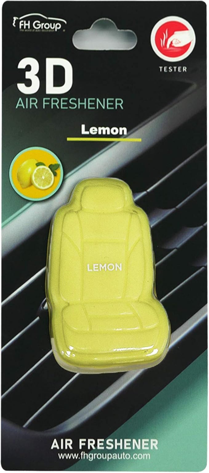 FH Group Air Freshener Vent Clips, Mini Car Seat Covers Design, (Lemon Scent)-5PK