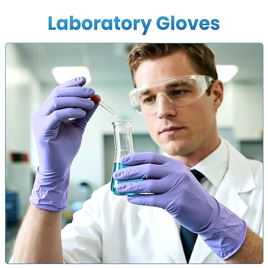 Borje Nitrile Exam Gloves Small, 100 Count Disposable Gloves, Iris Blue, Latex-Free Powder-Free, Food Safe, Cooking, Cleaning