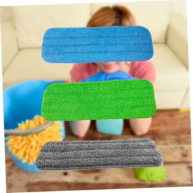 FRCOLOR 3pcs Water Mop Cloth Replacement Microfiber Cleaning Pads for Household Use Durable Mop Head Accessories for Efficient Floor Cleaning