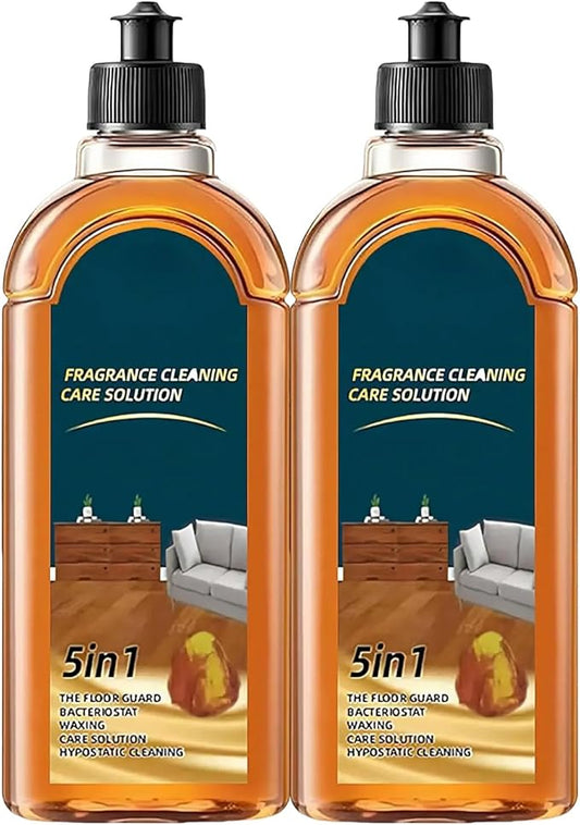 5 - in - 1 Wood Floor Cleaner, Deep Stain & Odor Remover for Hardwood, Tile & Laminate - Quick Shine, 500ml Amber Scented Professional - Grade Formula (2)