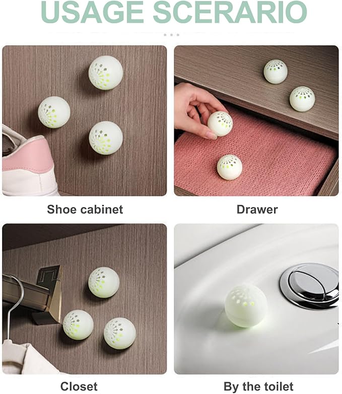 Shoe Smell Balls Shoe Deodorizer Balls, 60PCS 1.6 Inch Smell, Safe Natural Freshener Ball, Sneaker Deodorizer for Home Office