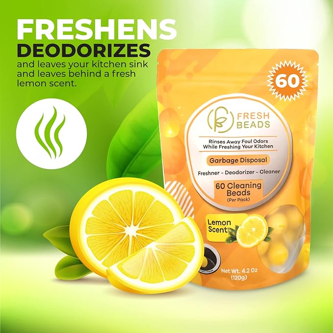 Allinall 60-Count Sink Garbage Disposal and Drain Cleaner Pods, Freshener & Deodorizer Lemon Scent Capsules