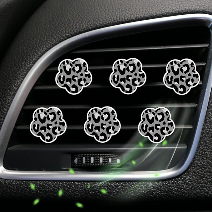 6 Pcs Flower Air Vent Clips, Cute Sunflower Flower Car Air Fresheners Vents Clips Funny Car Diffuser Vent Clips Car Interior Decor Charm Cute Car Accessories Car Decoration for Women (Black)