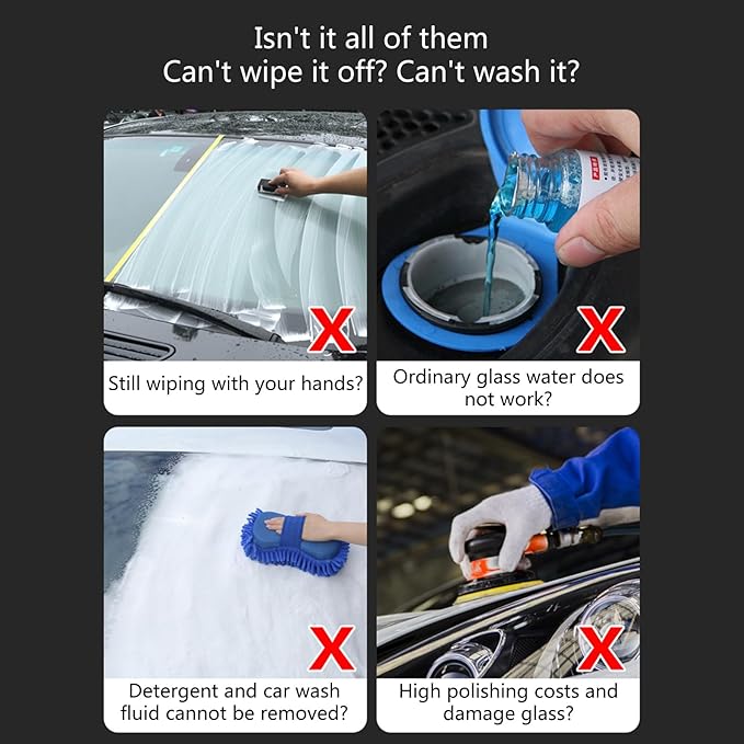 Car Glass Oil Film Cleaner 5-Ounce,Windshield Cleaner Window Cleaner, Glass Cleaner for Auto and Home No Damage