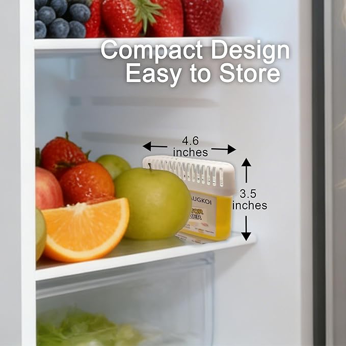 Diatomaceous Earth Gel Refrigerator Deodorizer, More Effective than Activated Charcoal and Baking Soda, Nature-Based Fridge Deodorizer, Eliminates Odors, Extends Food Freshness, 1 Packs