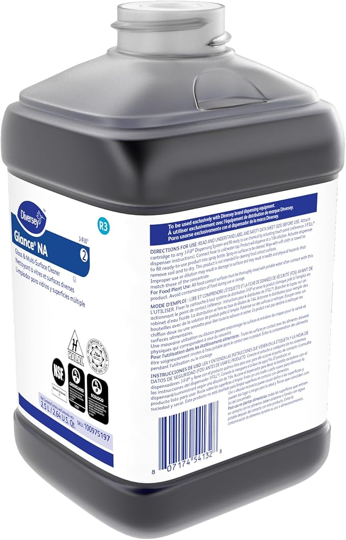 Glance 100975197 Non-Ammoniated Glass & Multi-Surface Cleaner, for Streak Free Windows, JFill Concentrate, 2.5-Liter (Pack of 2)