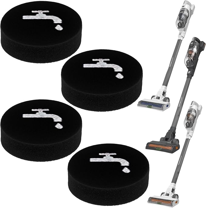 4 Pack Sponge Filter Compatible with BLACK+DECKER POWERSERIES+ 16V/20V Cordless Stick Vacuum Models BHFEA420J, BHFEA520J, BHFEA18D1, Compare to Part# BHFEAF1