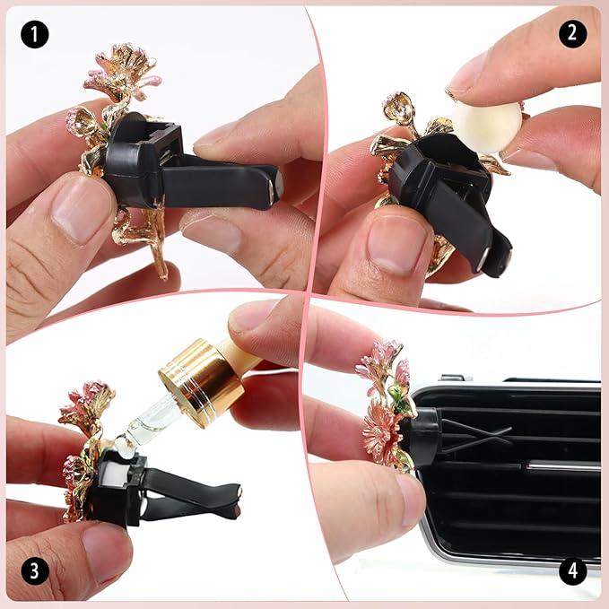 Spider Air Vent Clip,Gothic Car Air Freshener,Black Car Decor for Teens Women,Refillable Essential Oils and Perfume Diffuser