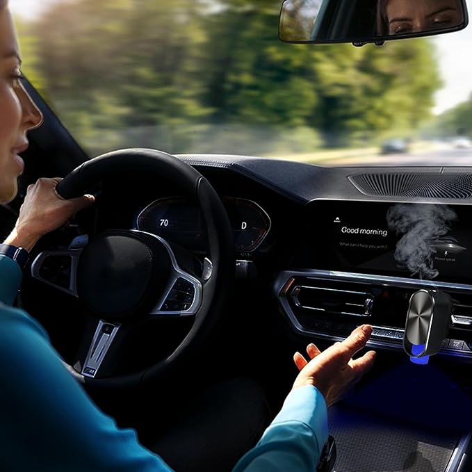 Smart Car Air Freshener Diffuser - 3 Adjustable Modes Automatic Car Diffuser for Essential Oils with 4PCS Essential Oil Refills Long-Lasting Scent