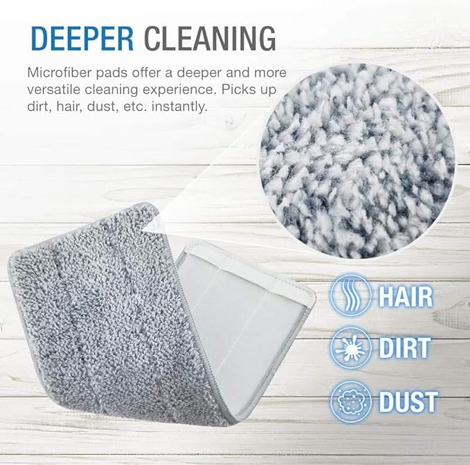 Simpli-Magic 79298 Blue 360 Flat Mop and Bucket System, Refills, 3 Pack , Gray