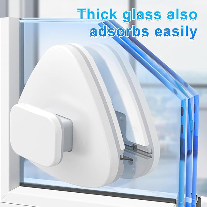Double Sided Glass Cleaner Time Saving Triangle Shape Magnetic Window Wiper Tool for Home (3-10)