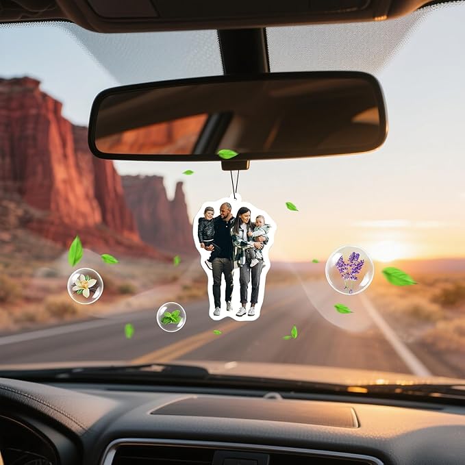 HINFKA 10-1000 Pcs Custom Air Fresheners with Picture – Personalized Double-Sided Car Freshener with Logo or Photo, Bulk Customized Gifts for Business Events and Branding (A09-Irregular, Personalized)