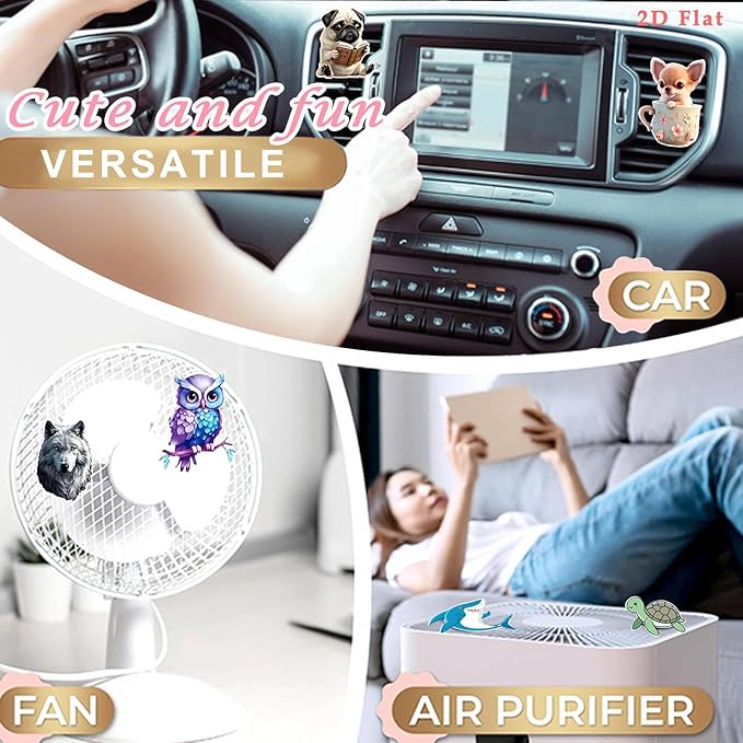 Cute Car Air Freshener Clips Dog Car Vent Clip Dog Cars Scents Cologne Air Conditioner Clip Auto Vent Interior Decoration Cars Accessories Dogs Loves Gifts for Men Women