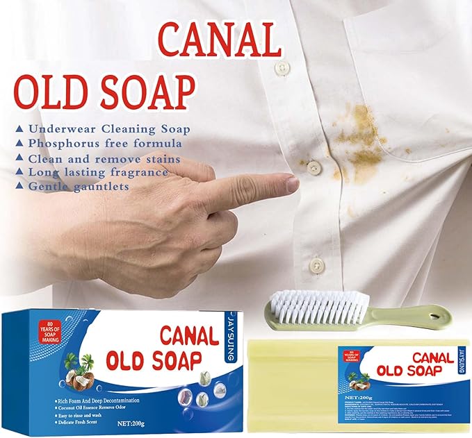 Grand Underwear Cleaning,Canal Old Soap with Brush,Laundry Bars Grand, underwear cleaning, canal old soap long lasting fragrance (2pcs)