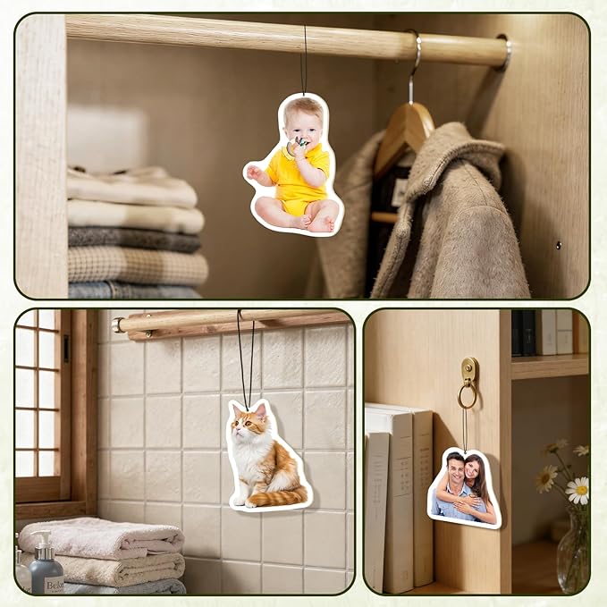 Custom Air Freshener for Car - Double Sided Photo Personalized Car Scents Air Freshener, Smell Air Fresheners With Picture for Wardrobe, Bathroom,Hanging Ornaments (Crop-1pcs)