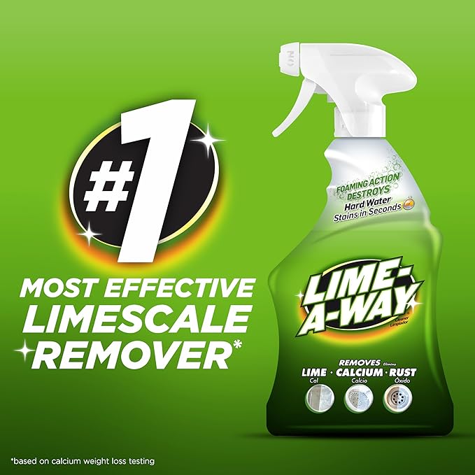 Lime-A-Way Bathroom Cleaner, 32 fl oz Bottle, Removes Lime Calcium Rust