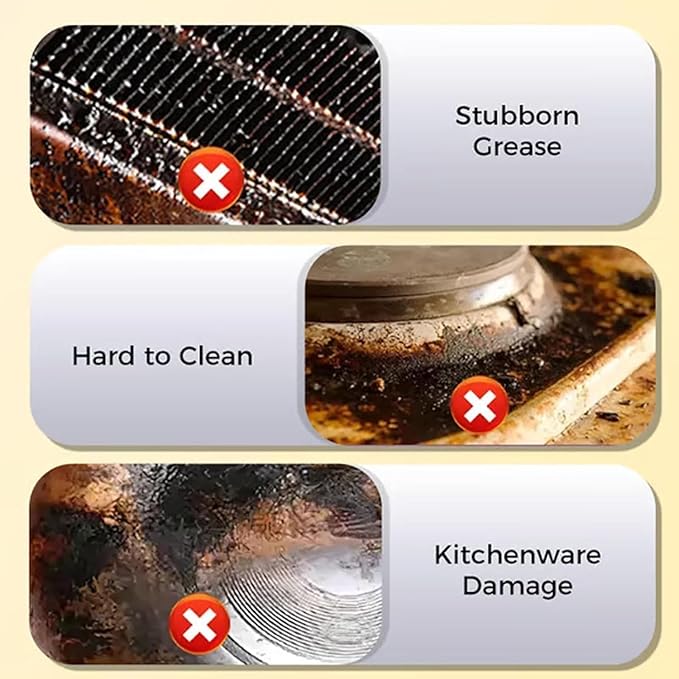 RJDJ 2025 New Greasy Dirt Clean Spray, Multifunctional Powerful Kitchen Foam Cleaner, All Purpose Stain Removal Cleaners, Oven And Grill Cleaners for Kitchen Oil Stains (3PC)
