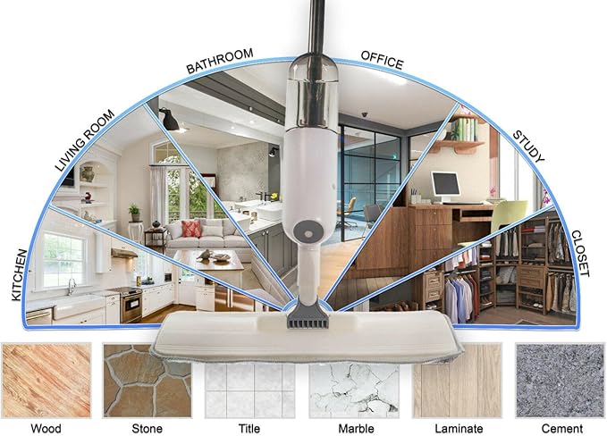 Microfiber Spray Mop for Floor Cleaning, 360 Degree Microfiber Spray Mop Makes Easy Work of Floor Cleanup Around The House, Dust Mop for Hardwood Floors Flat